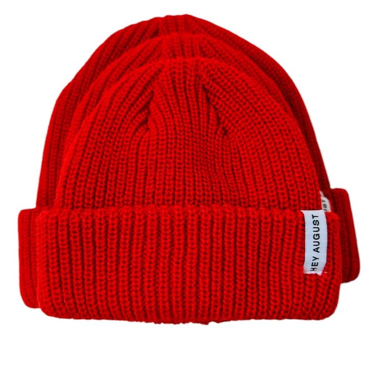 Gorro de punto grueso en color cardenal para venta al por mayor de HEY AUGUST CO