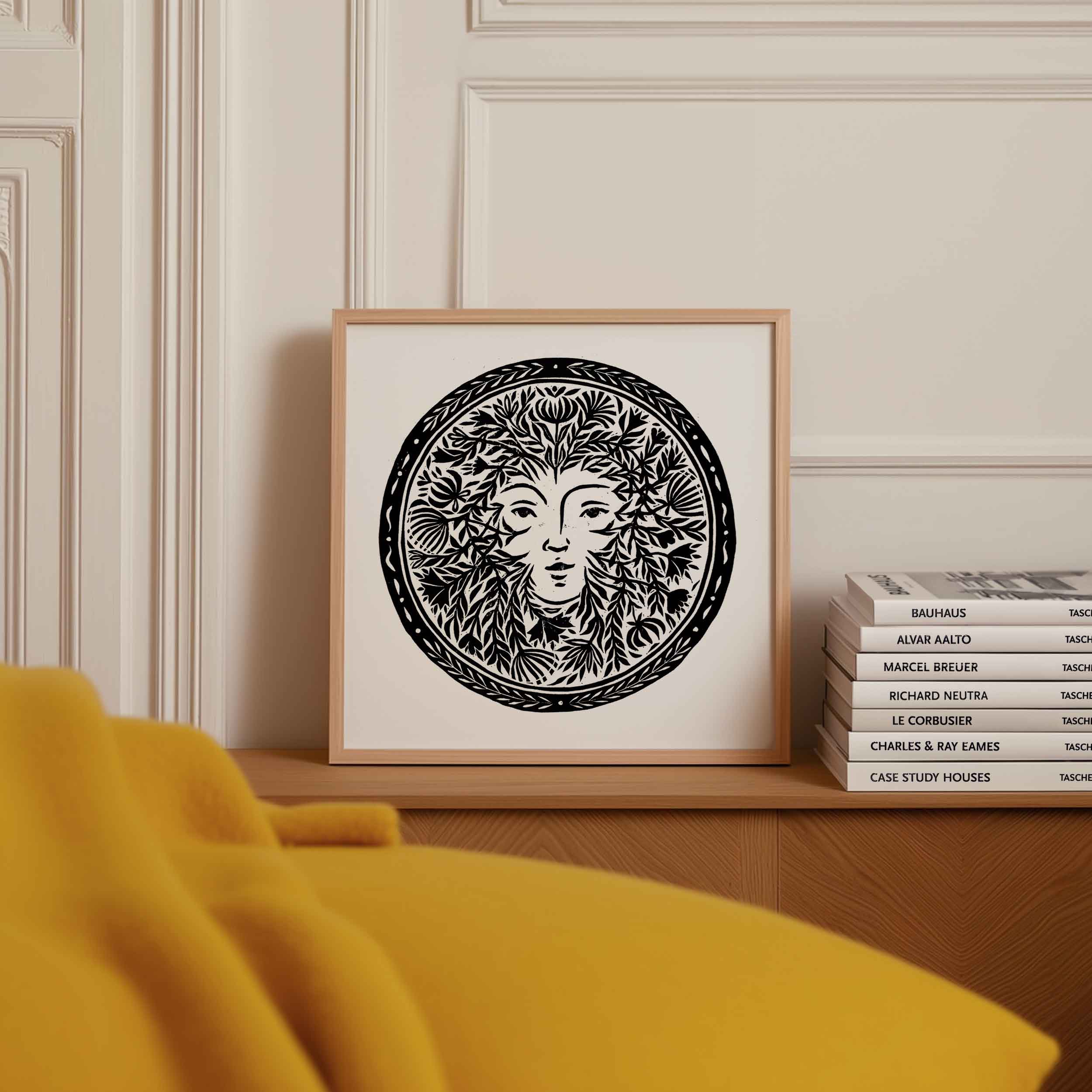 Katia Hinic Studio - Wholesale Art Print - 'The Green Lady' lino print1