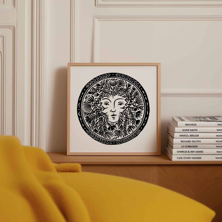 Katia Hinic Studio - Wholesale Art Print - 'The Green Lady' lino print1