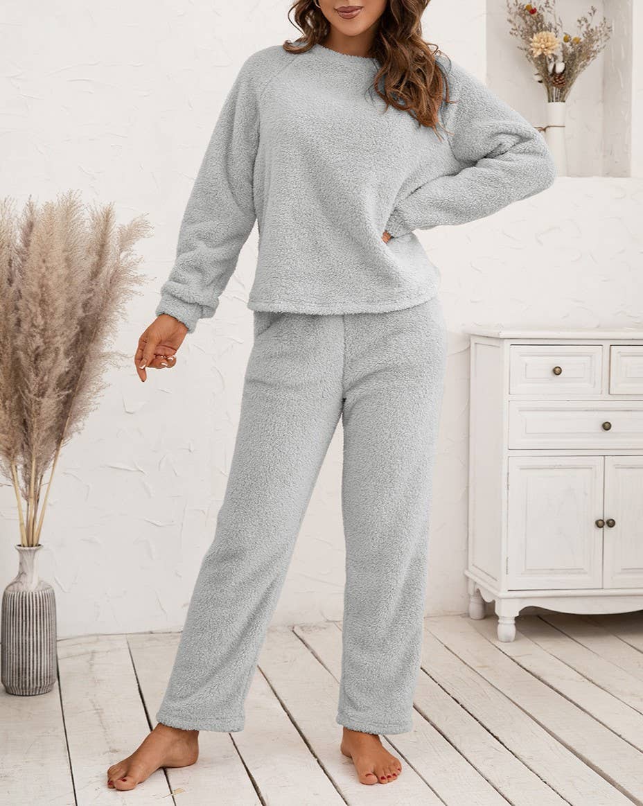 HIDDENBRAND - Wholesale Lounge Set - Women's - Loungewear Double-Sided Plush Two-Piece Set6