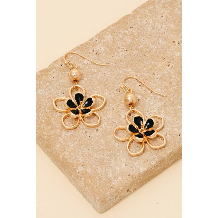 Anarchy Street - Wholesale Dangle Earrings - Epoxy And Wire Flower Dangle Earrings