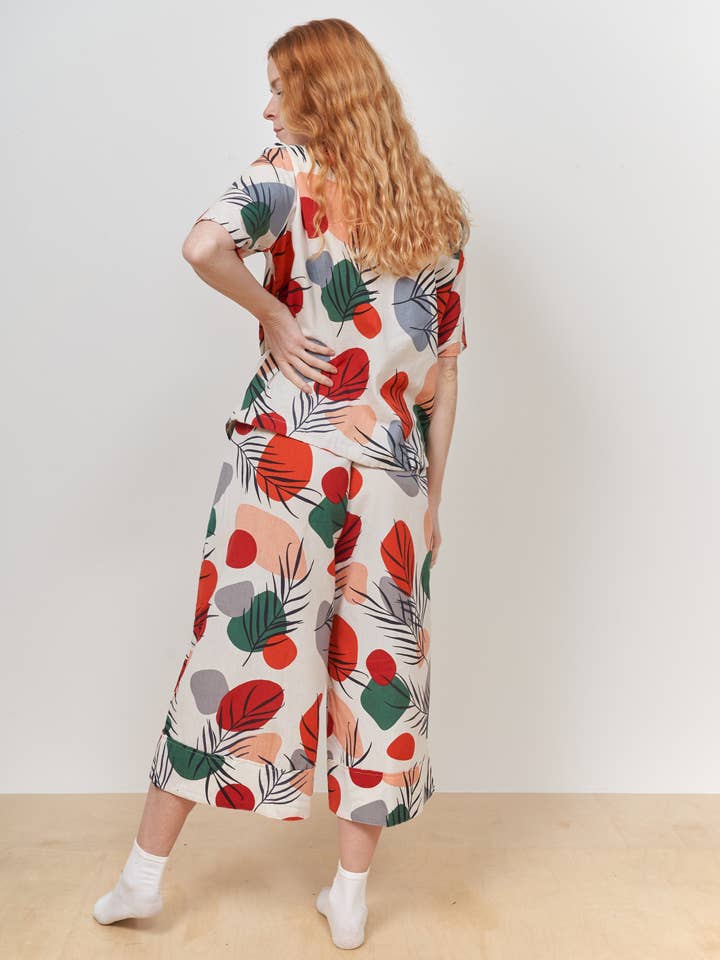 Periodical - Wholesale Lounge Shorts - Women's - Olive Branch Wide Hem Culottes4