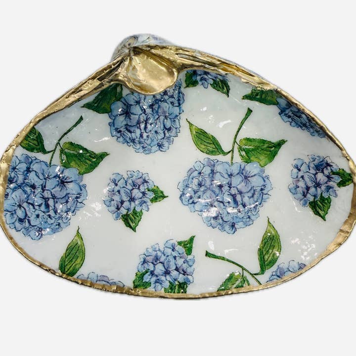 Hydrangea clam dish for wholesale by Lulushells