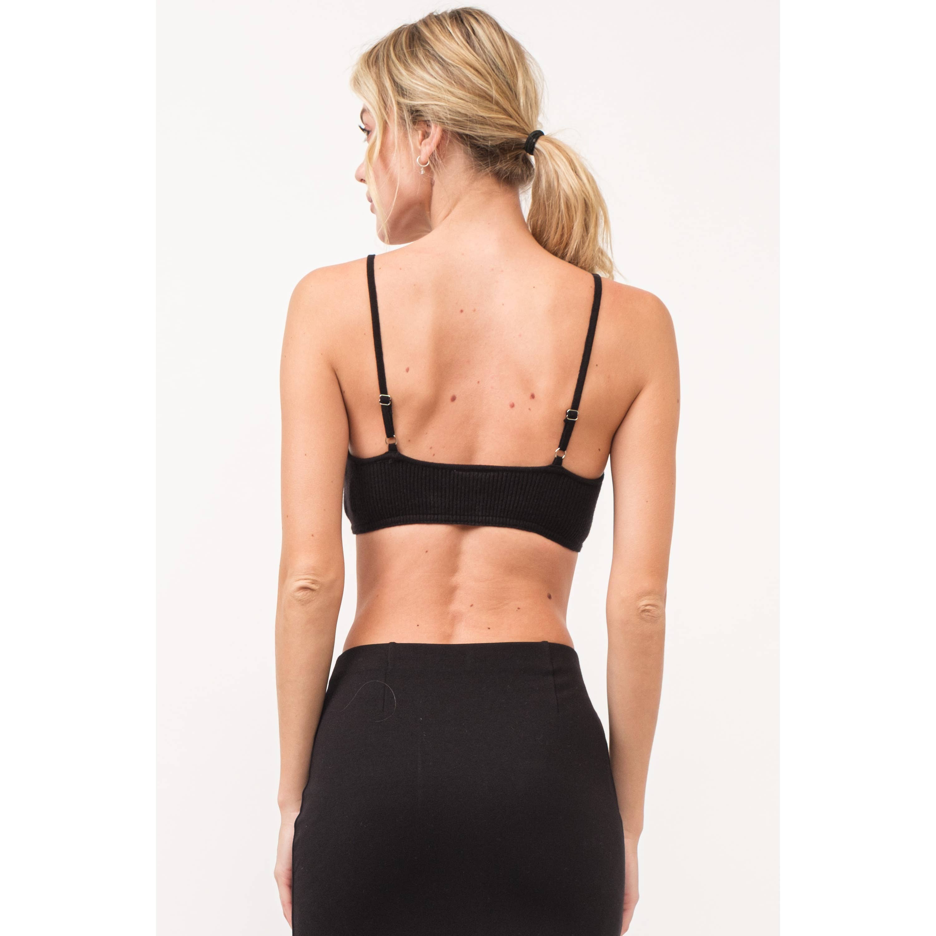 Hersy - Wholesale Knit Top - Women's - Ribbed Knit Bra Top-HT01385