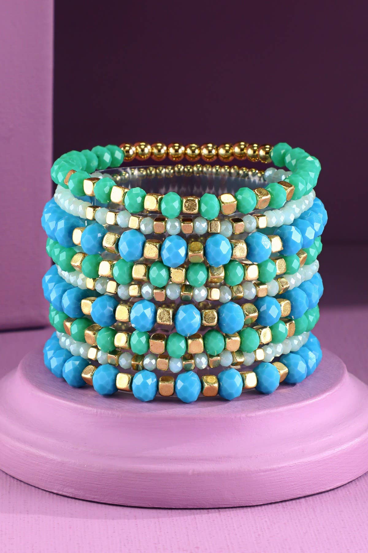 Urbanista - Wholesale Beaded Bracelet - 9 Set Colorful Stackable Beaded Stretch Bracelet10