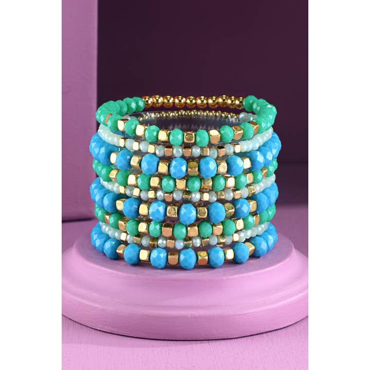 Urbanista - Wholesale Beaded Bracelet - 9 Set Colorful Stackable Beaded Stretch Bracelet10