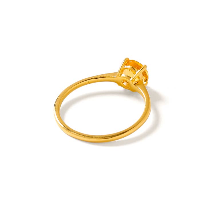 Tiramisu - Wholesale Single Stone/Solitaire Ring - 10K Yellow Gold Citrine Solar Bloom Ring4