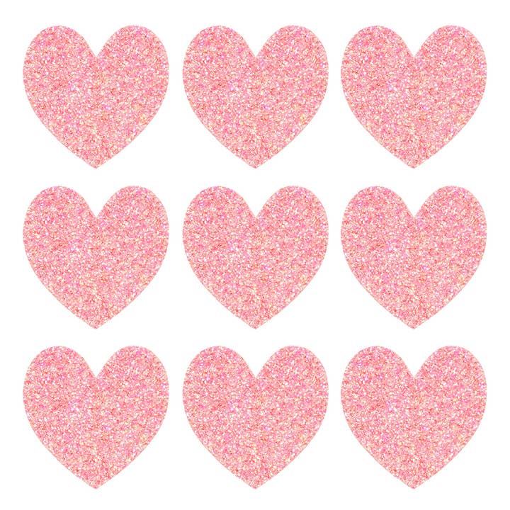 Deco Stickers - Glitter Hearts - Rosa doce, tamanho 35 por atacado de Fabfabstickers
