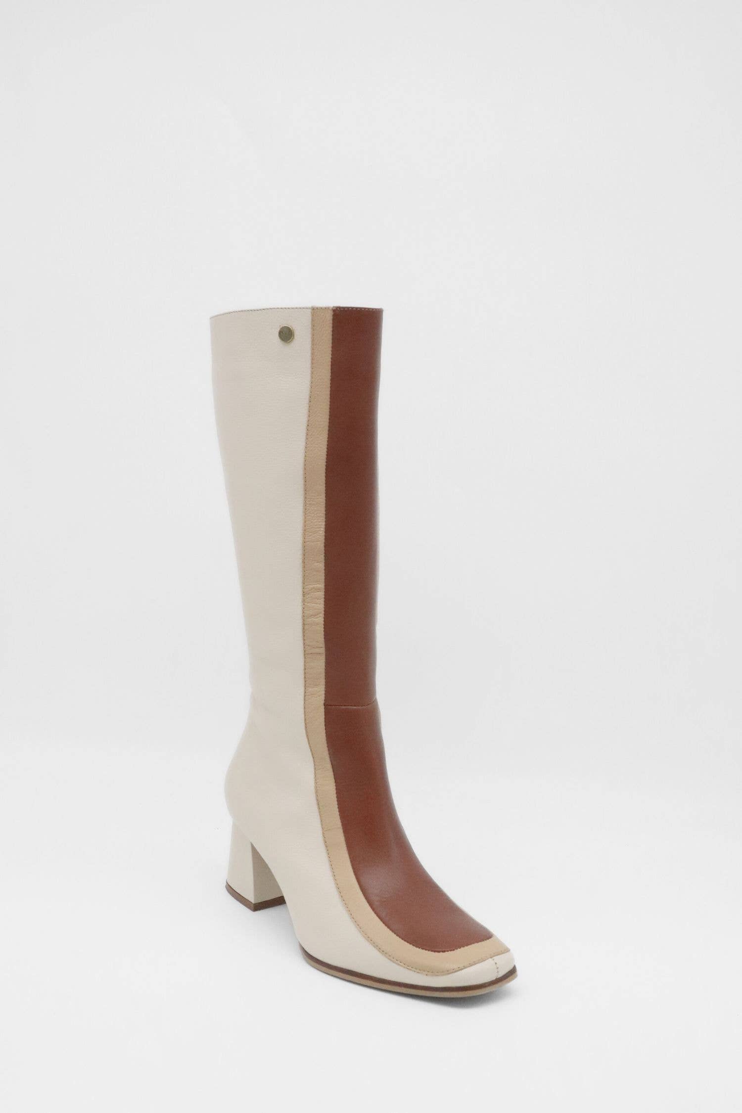 Revival knee high boots ivory leather women's shoes for wholesale on Faire20