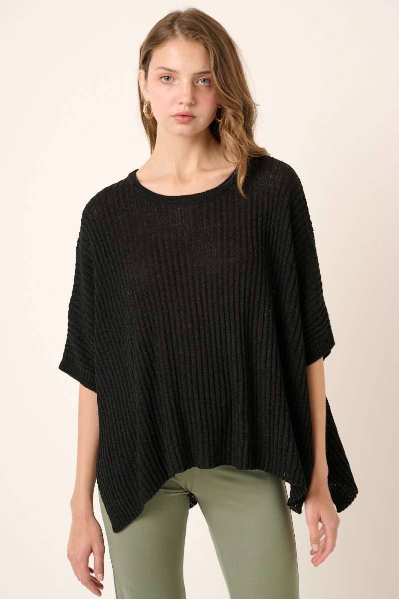 mittoshop – Großhandel Strickpullover – Damen – DOLMAN-KURZARM-PULLOVER MIT RUNDHALSAUSSCHNITT IN ÜBERGRÖSSE10