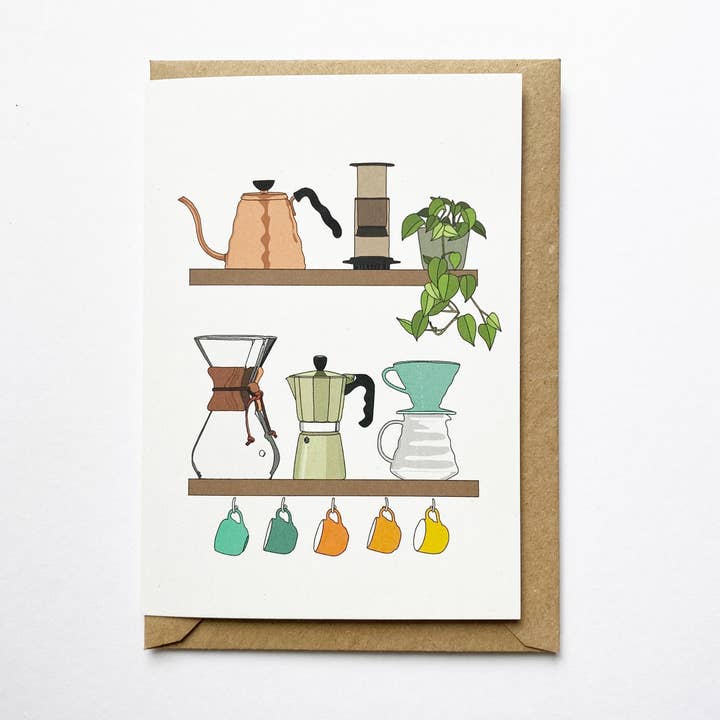 Coffee Card - recycled & eco friendly for wholesale by Kate Broughton