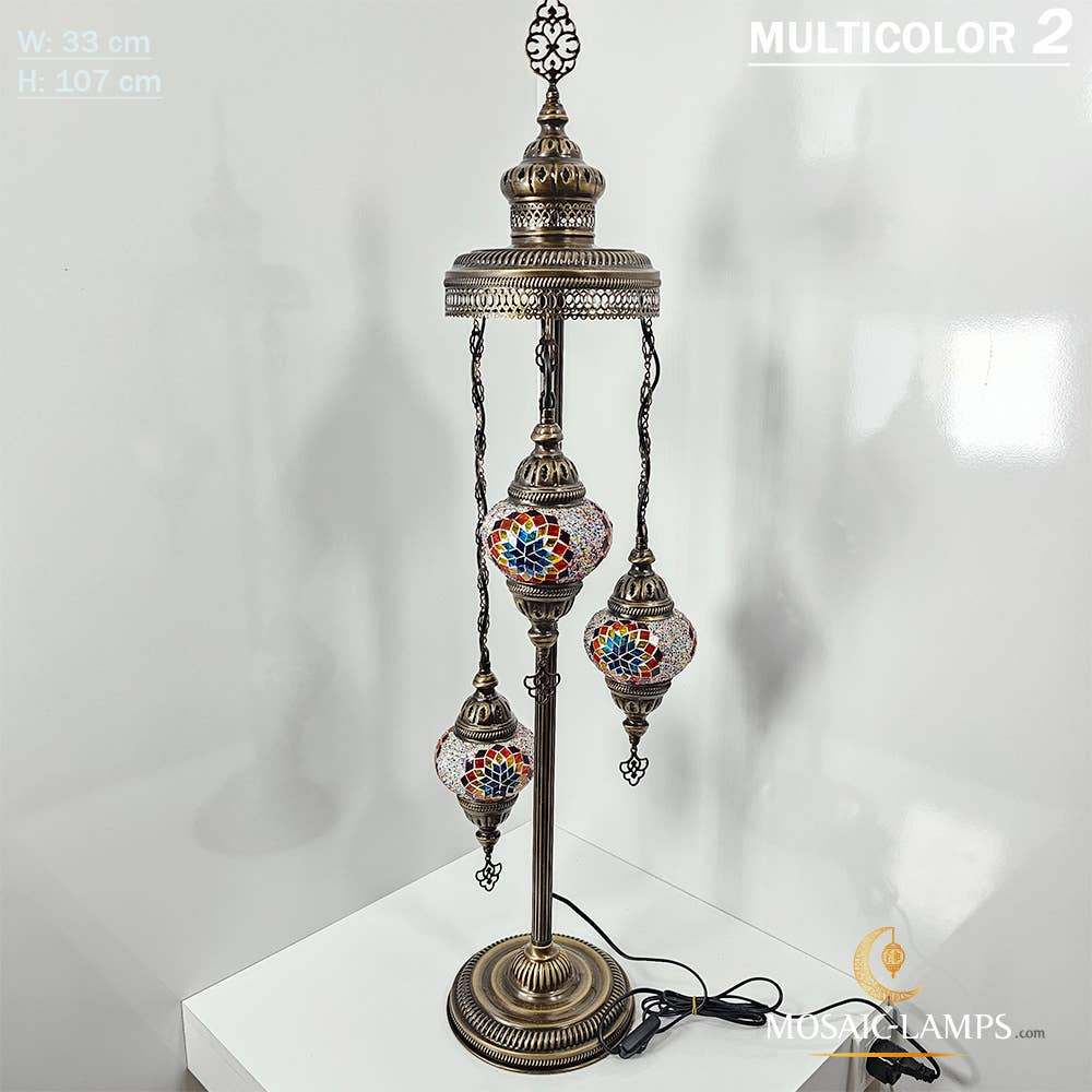 Mosaic Lamps - Wholesale Floor Lamp - 3 Globe Medium Ball Floor Lamps, Turkish Moroccan Ottoman13