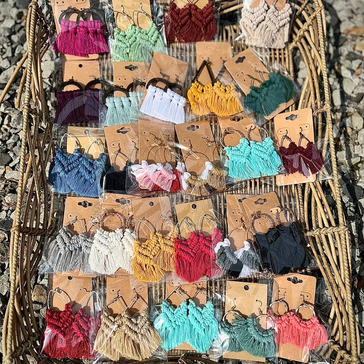 SMR Wholesale - Wholesale Dangle Earrings - Mystery Bundle of 20 Handmade Macrame Earrings