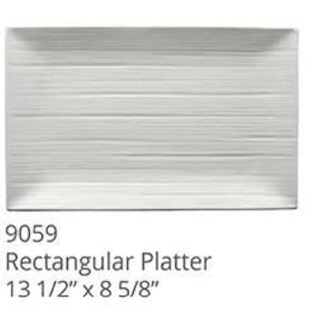 LeadingWare - Wholesale Dinner Plate - Gourmet White Dove Melamine Rectangular Plate2