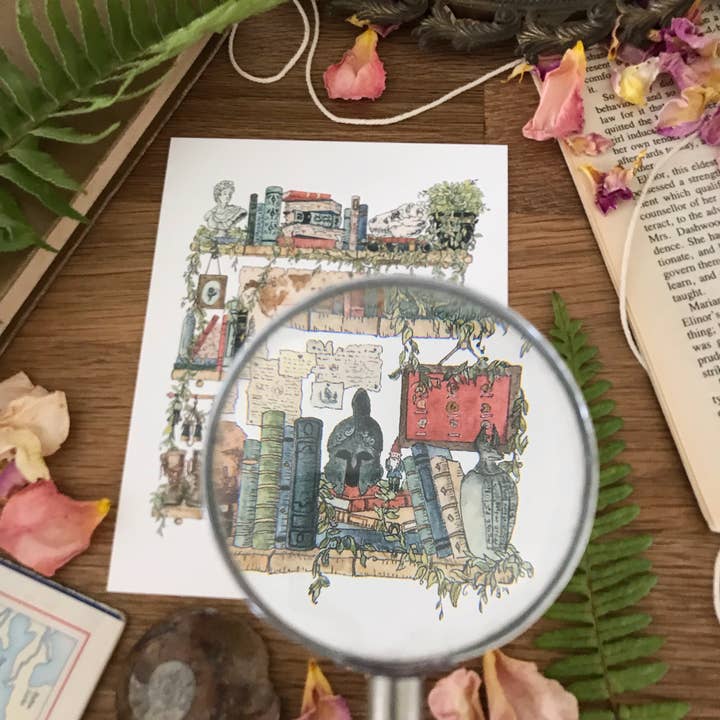 Lizzy Gass - Wholesale Postcard - The Archaeologist's Shelves Postcard4