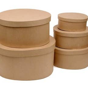 Premade 5-Piece Nested Oval Paper Mache Box Set for wholesale by Factory Direct Craft