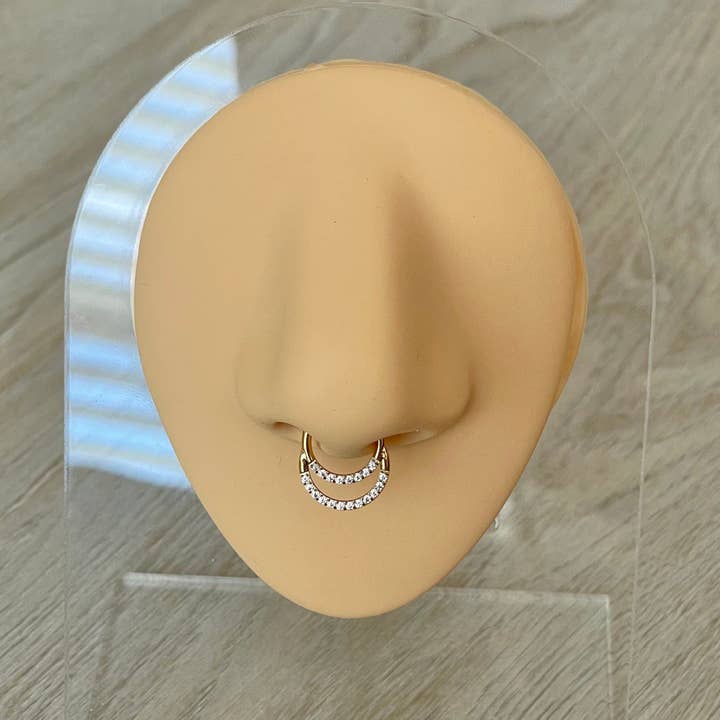 Elara Body Jewelry - Wholesale Nose Ring - Titanium Septum Piercing (16G | 6mm, 8mm, or 10mm | Titanium | Gold or Silver)3