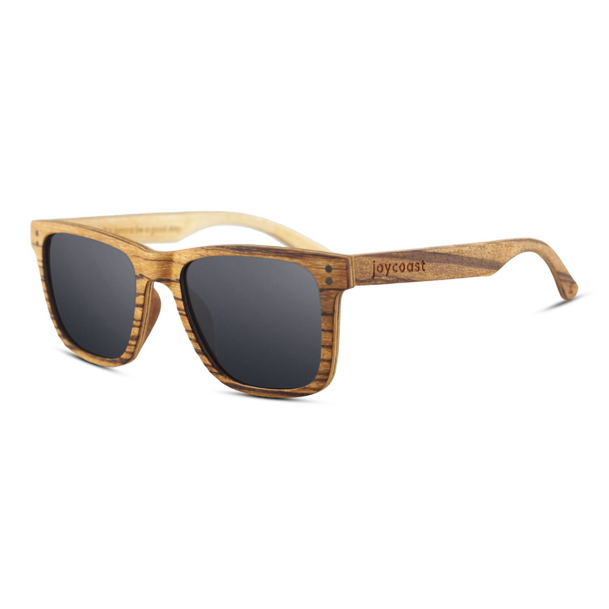 Joycoast Wood - Wholesale Sunglasses - Unisex - Wayfinder Zebra Wood Sunglasses - Grey Lens1