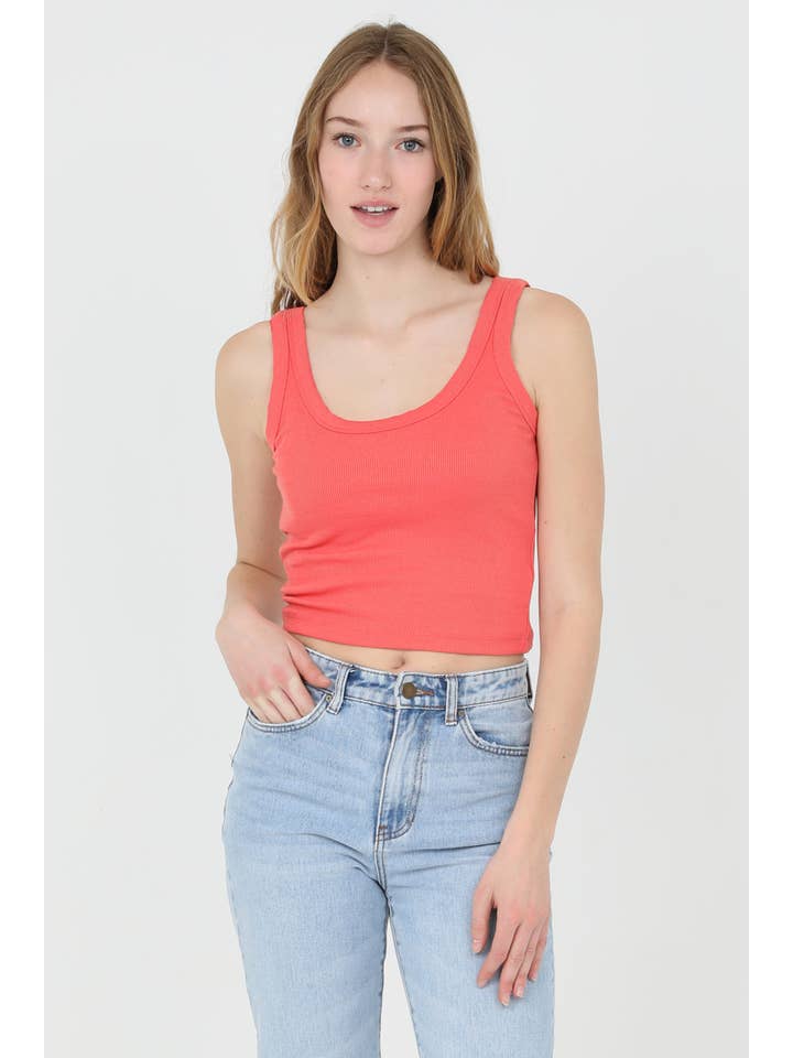 ANGIE - Wholesale Tanktop - Dames - X2CA5-ASIS RIBGEBREIDE TANKTOP MET RONDE HALS