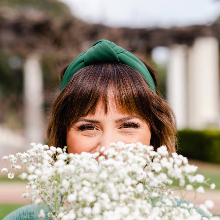 La Bella - Wholesale Fashion Headband - Women's - Ivy Green Neoprene Knotted Headband