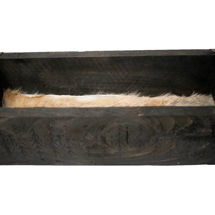 Heimatschutz-Bindrune-Kaninchenfell-gefütterte Schachtel für den Großhandel von Oreamnos Oddities