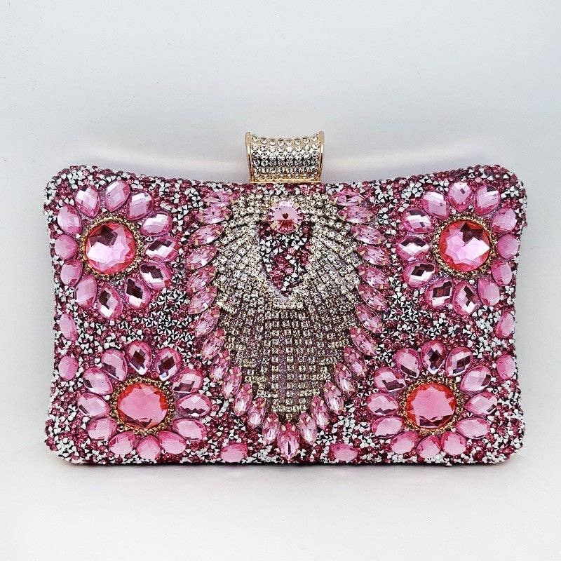 Plush Looks - Venta al por mayor Bolso de mano - Mujer - Clutch adornado con pedrería de moda7