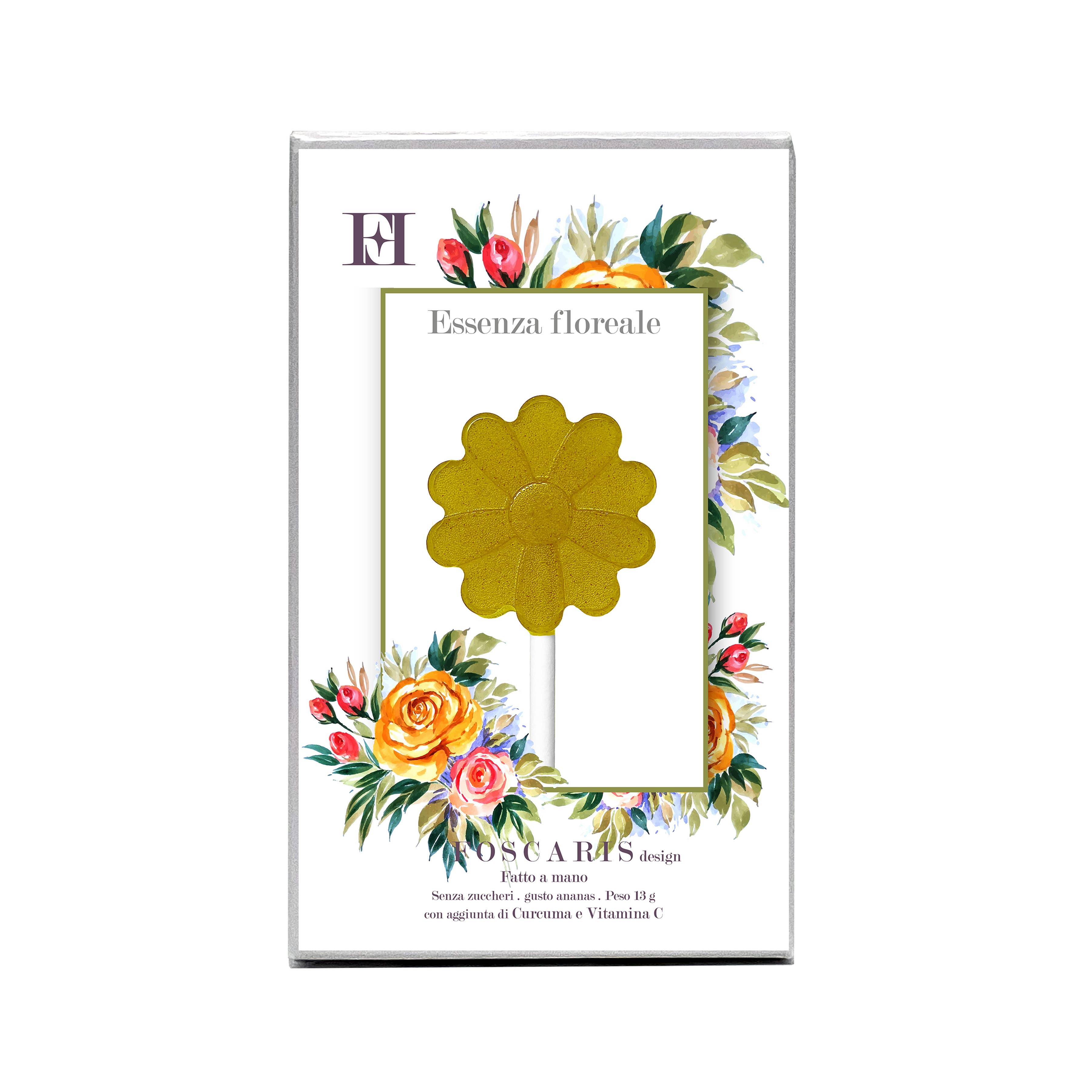 FOSCARIS - Wholesale Lollipop - LOLLY POP ART PINEAPPLE, ENRICHED, SUGAR-FREE