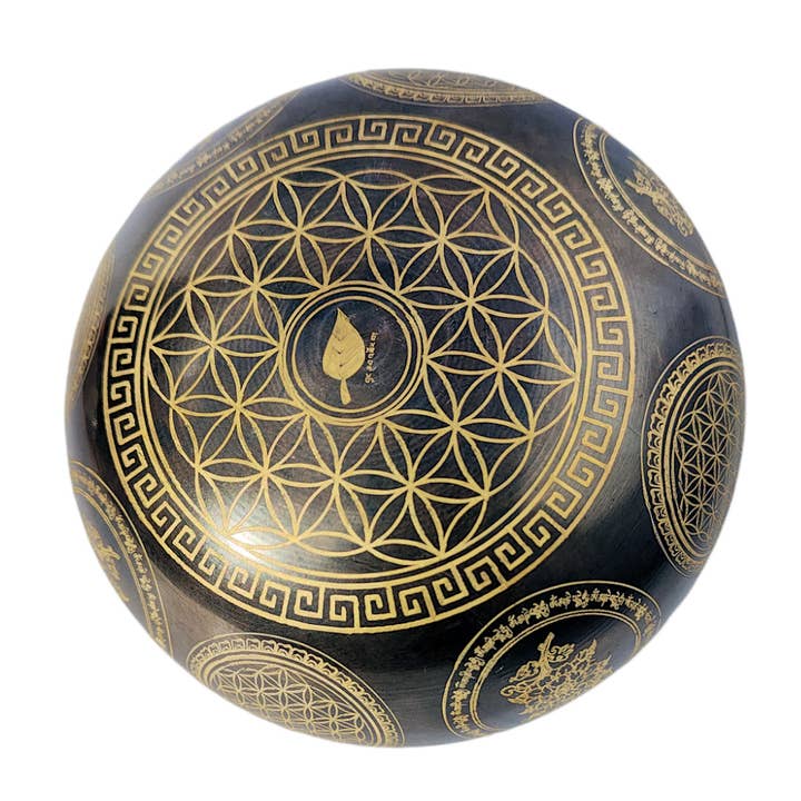 Dorjebajra Tibet Shop - Wholesale Meditation Supplies - Flower of life singing bowl 4.5" SBR-60152