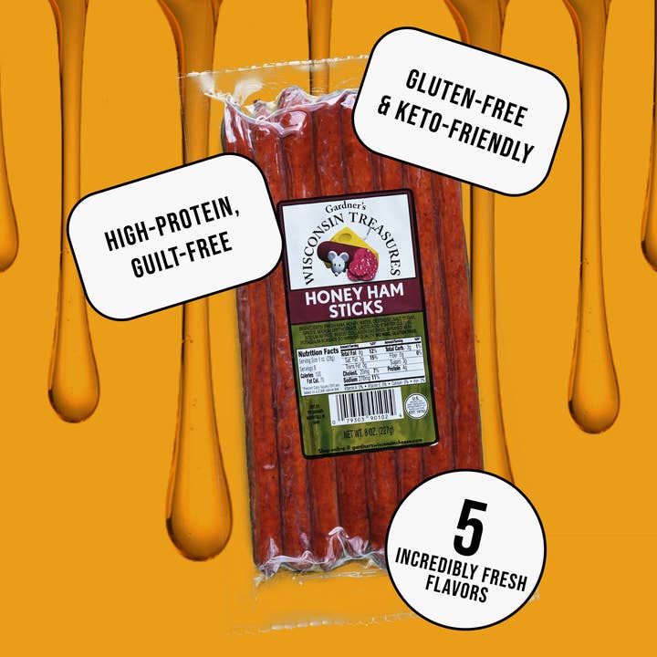 Gardner's Wisconsin Cheese and Sausage - Wholesale Jerky - Honey Ham Snack Sticks