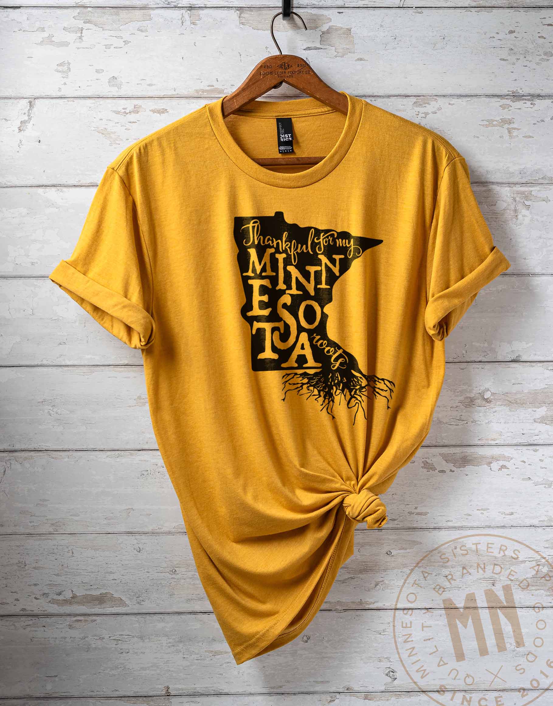 Minnesota Sisters - Wholesale Screen Printed T-Shirt - Unisex - Thankful for My Minnesota Roots T-Shirt with State Graphic8