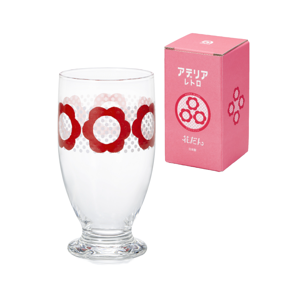 ADERIA - Wholesale Drinking Glass/Cup - ADERIA Retro | Footed Glass | 8 Pattern Options1