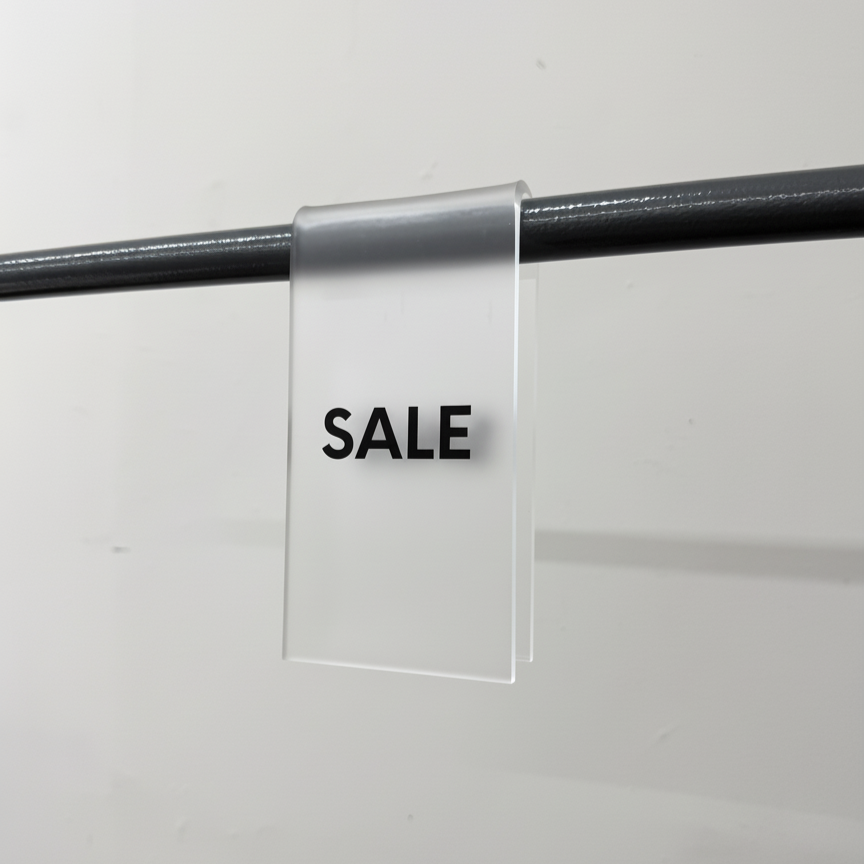 Signs and Mirrors - Vente Pancarte - #025 - Pince à étiquette pour portant à vêtements en acrylique transparent7