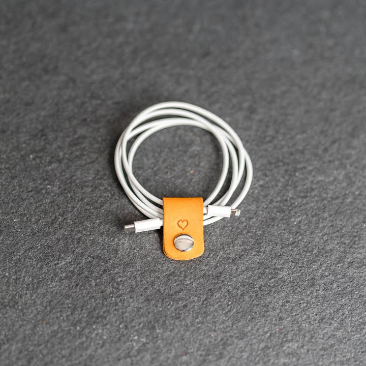 Small Leather Cord Wrap for Small Cords or Headphones for wholesale by Ox & Pine