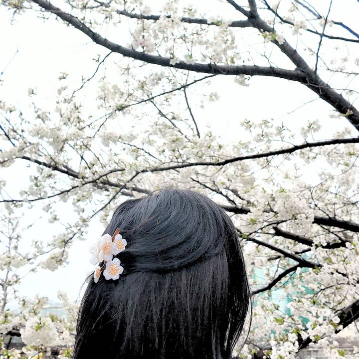 Solar Eclipse - Wholesale Hair Clip - Women's - Hand-painted Cherry Blossoms Flower Claw Hair Clip | Eco