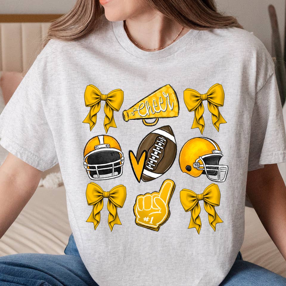 Trendy Transfers - Wholesale Sublimation Transfer - Yellow Cheer Bows DTF Heat Transfer0