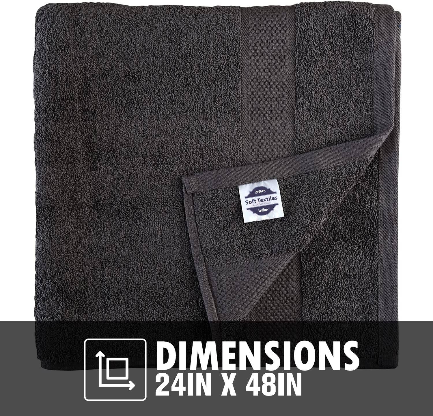 Soft Textiles - Wholesale Towel Set - SOFT TEXTILES BATH TOWEL 6 PACK 100% COTTON RING SPUN BATH TOWELS SET 24X48 INCHES7