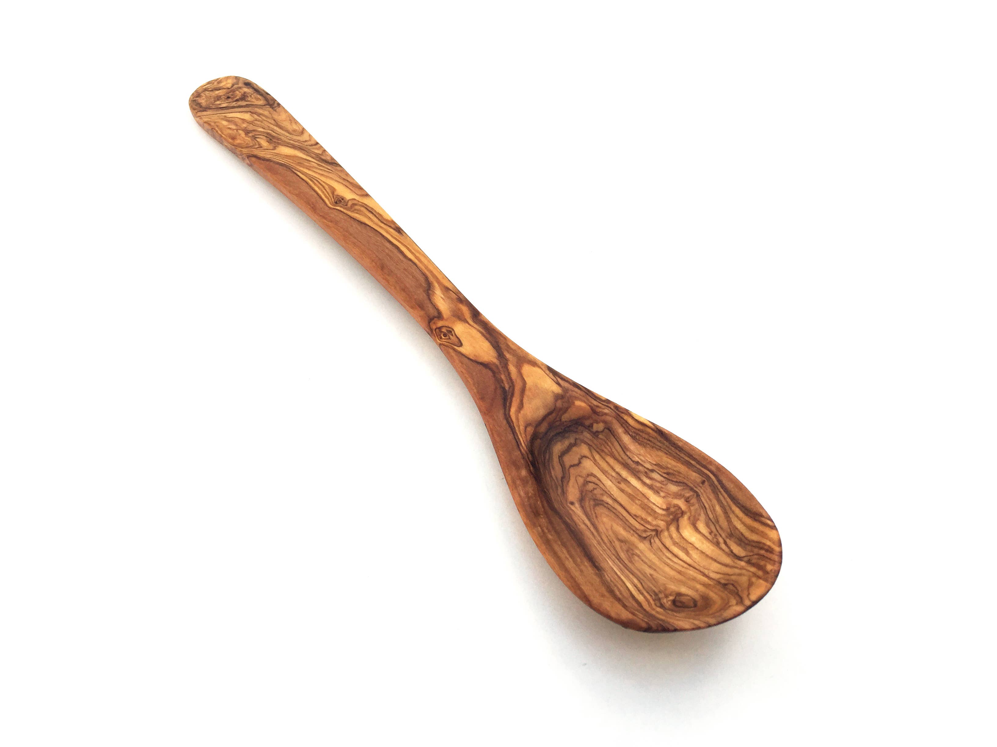 medina mood - Wholesale Kitchen Spoon - Hamburg cooking spoon with wide curved handle made of olive wood5