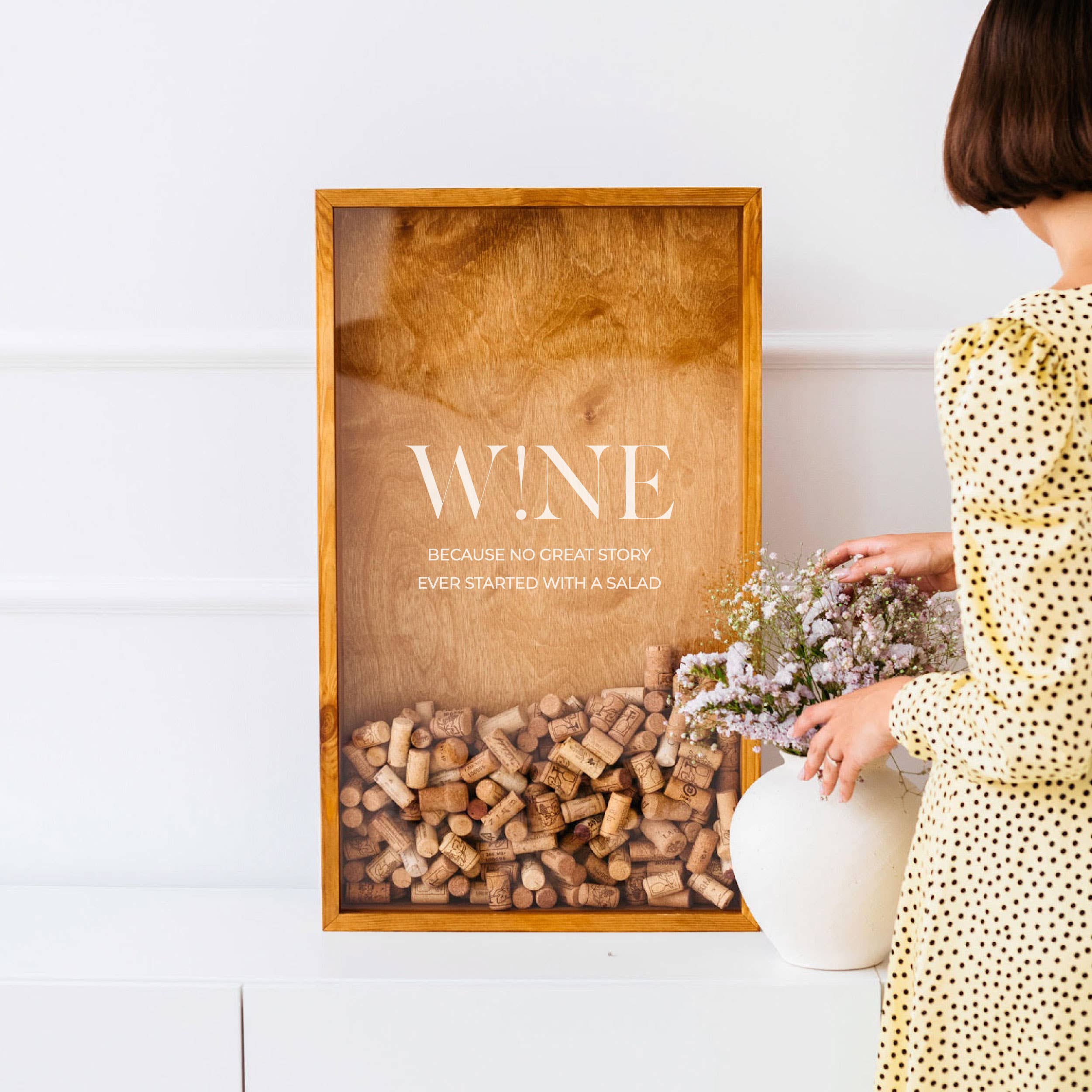 The Corkbox Company - Wholesale Wall Accent - Wine Wall Decor, Wine Art „W!ne” Wine Cork Holder 2