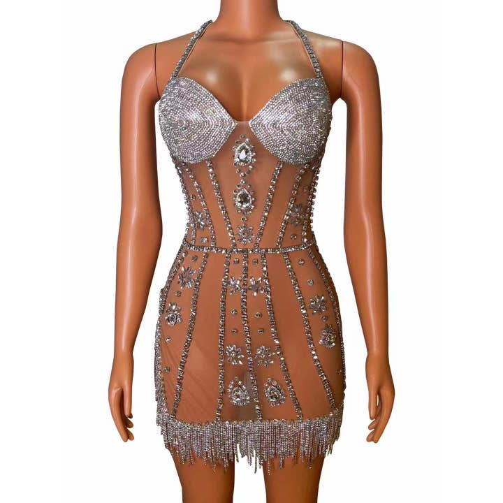 Robe en maille perlée Vous serez éblouissante Femme pour la vente par DON JOHN BY VICTORIA CHARLES