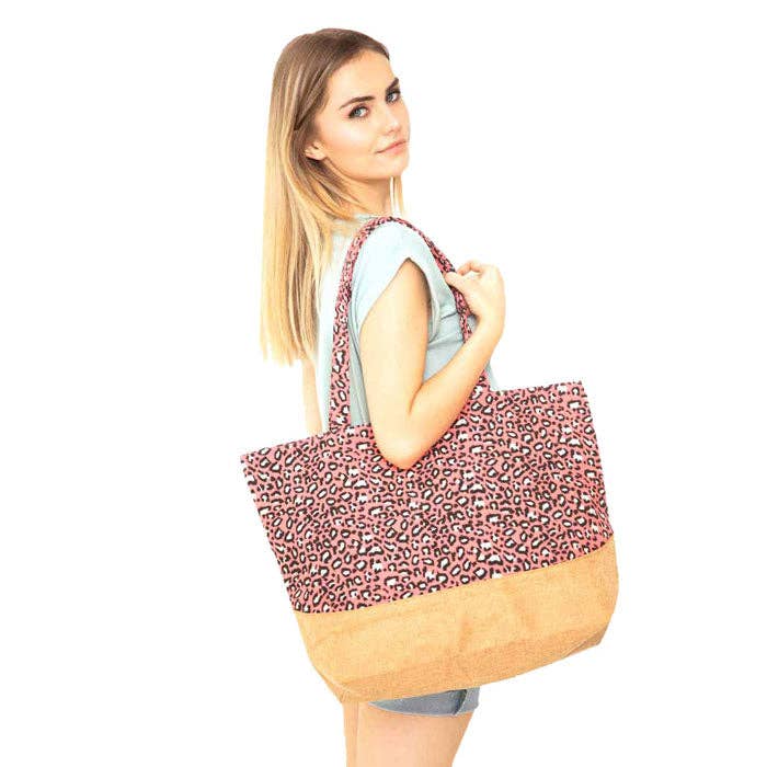 Madeline Love - Wholesale Tote Bag - Women's - Leopard Print Jute Tote Bag5
