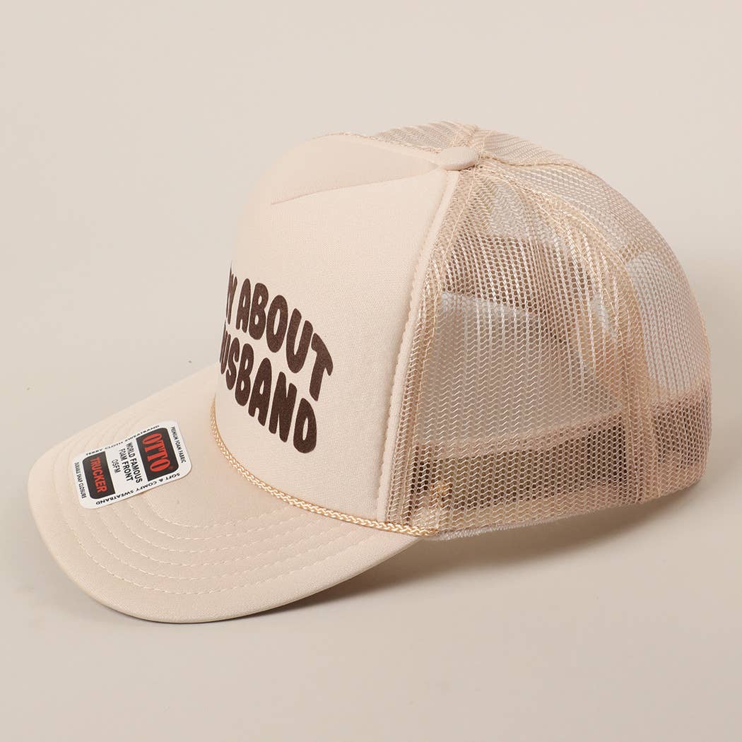 Fashion City - Wholesale Trucker Hat - Unisex - Sorry About My Wife / Husband Text Mesh Back Trucker Hat25