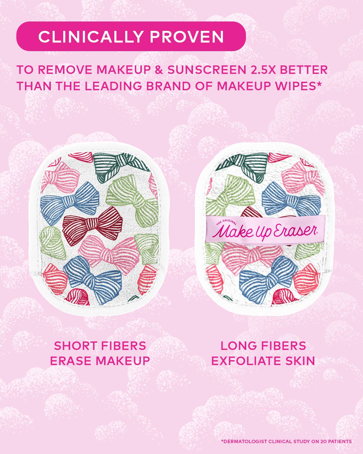 The Original MakeUp Eraser - Wholesale Makeup Remover - Fab-BOW-lous 7-Day Set |  The Whimsical Pink Bow Edit6
