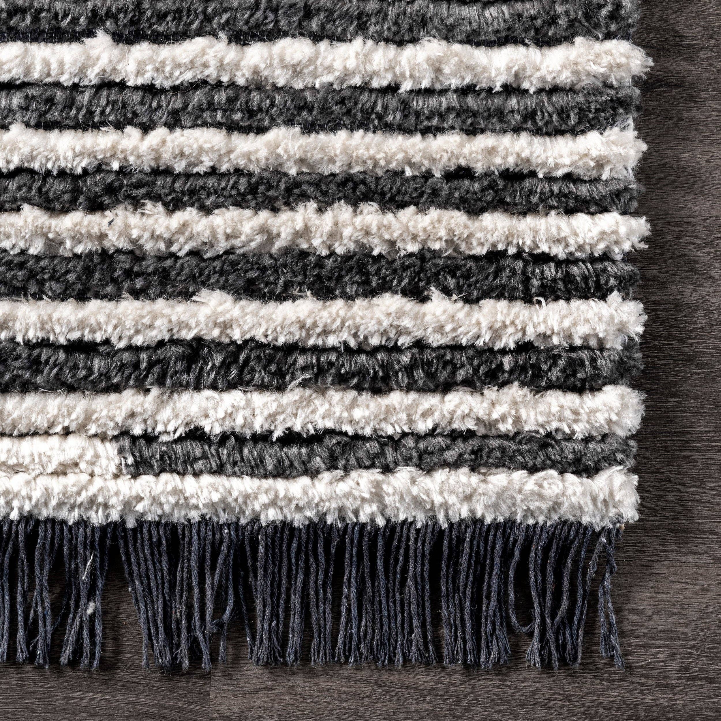 Beige Morgan Contemporary Shag Fringe Area Rug for wholesale on Faire3