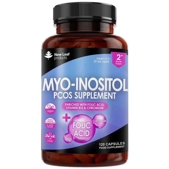 Myo-Inositol PCOS Supplement + Folic Acid, B12 & Chromium for wholesale by New Leaf products Ltd