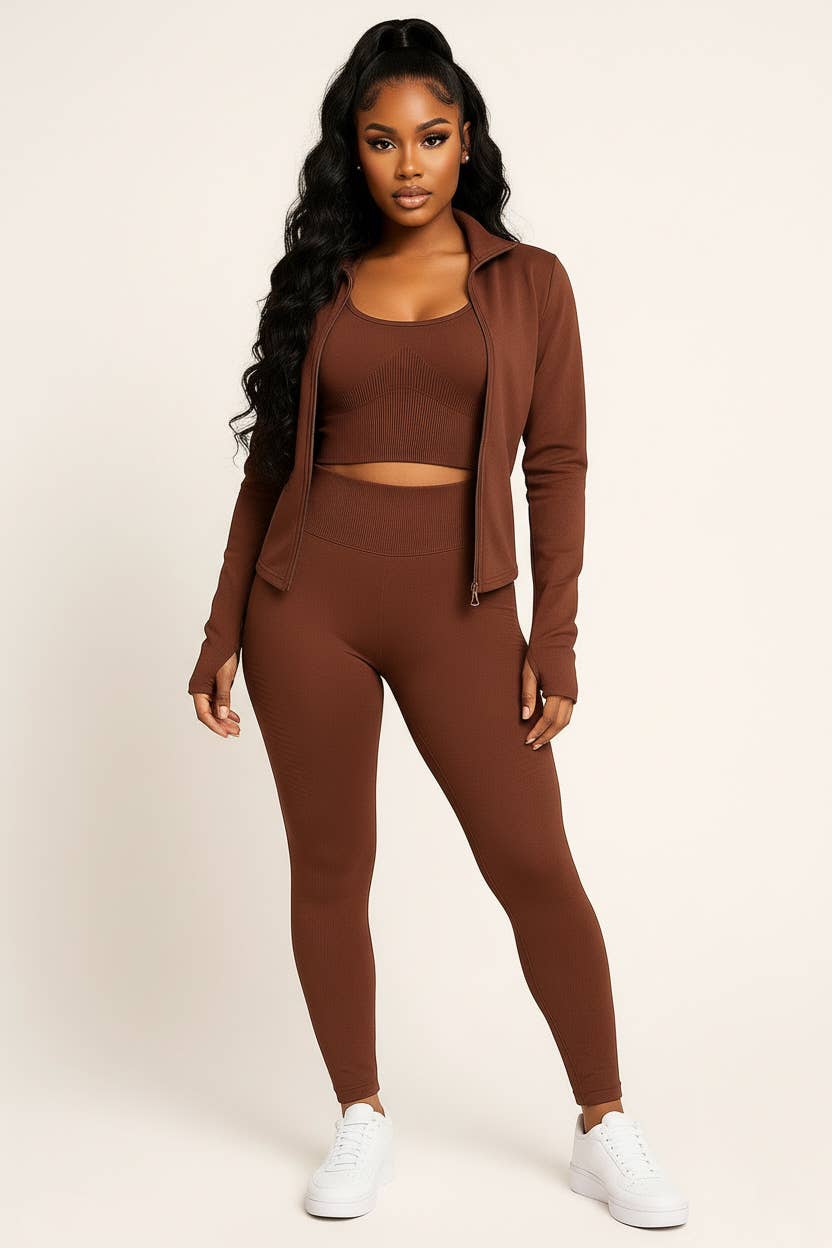 5besties inc – wholesale Activewear set – Women′s – 3 PIECES ACTIVE SET2