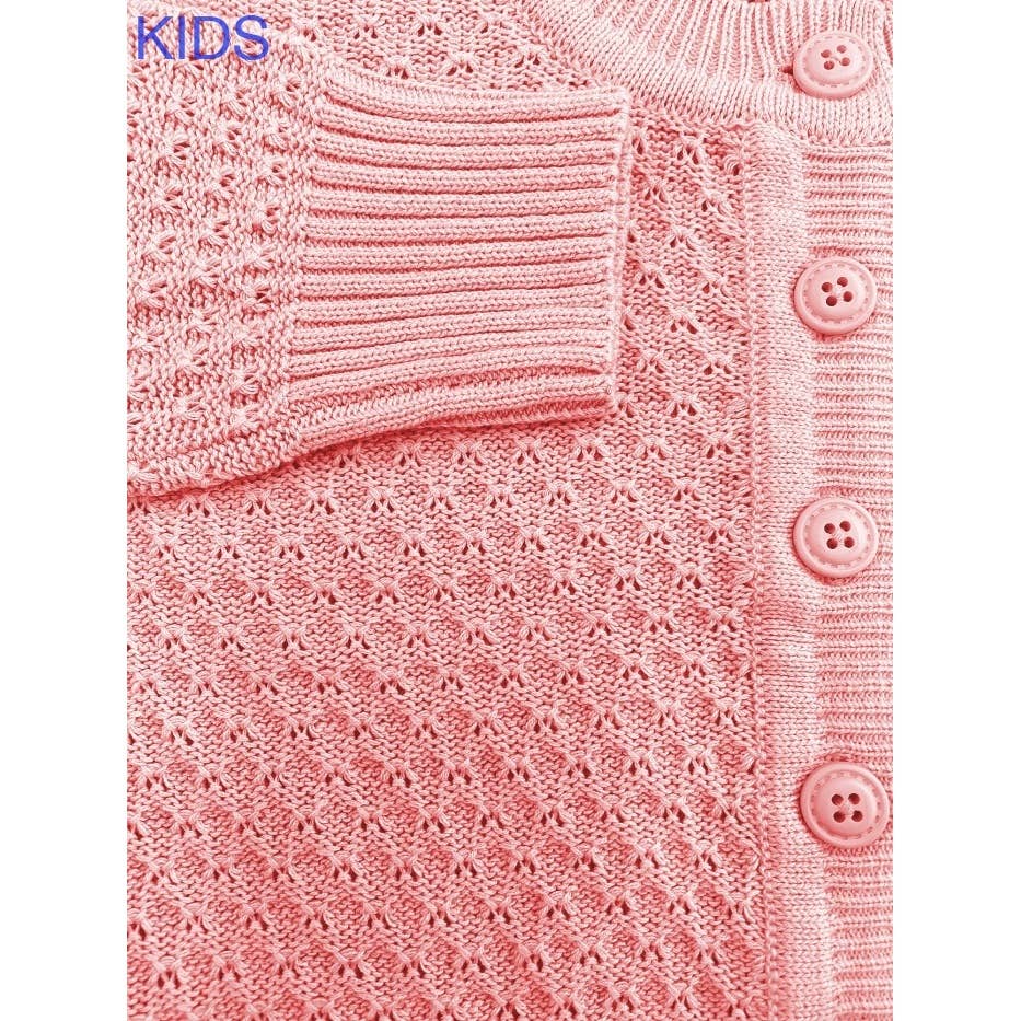 Mak - Vendita all'ingrosso Cardigan - Bambini - Cardigan corto all’uncinetto per bambina con bottoni vintage MK3514KID30