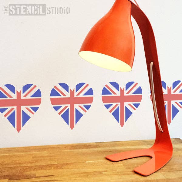 The Stencil Studio - Vente Pochoir - Pochoir cœur Union Jack2
