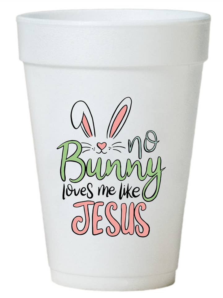 No Bunny Loves me like Jesus Christian Easter Cups for wholesale by Preppy Mama