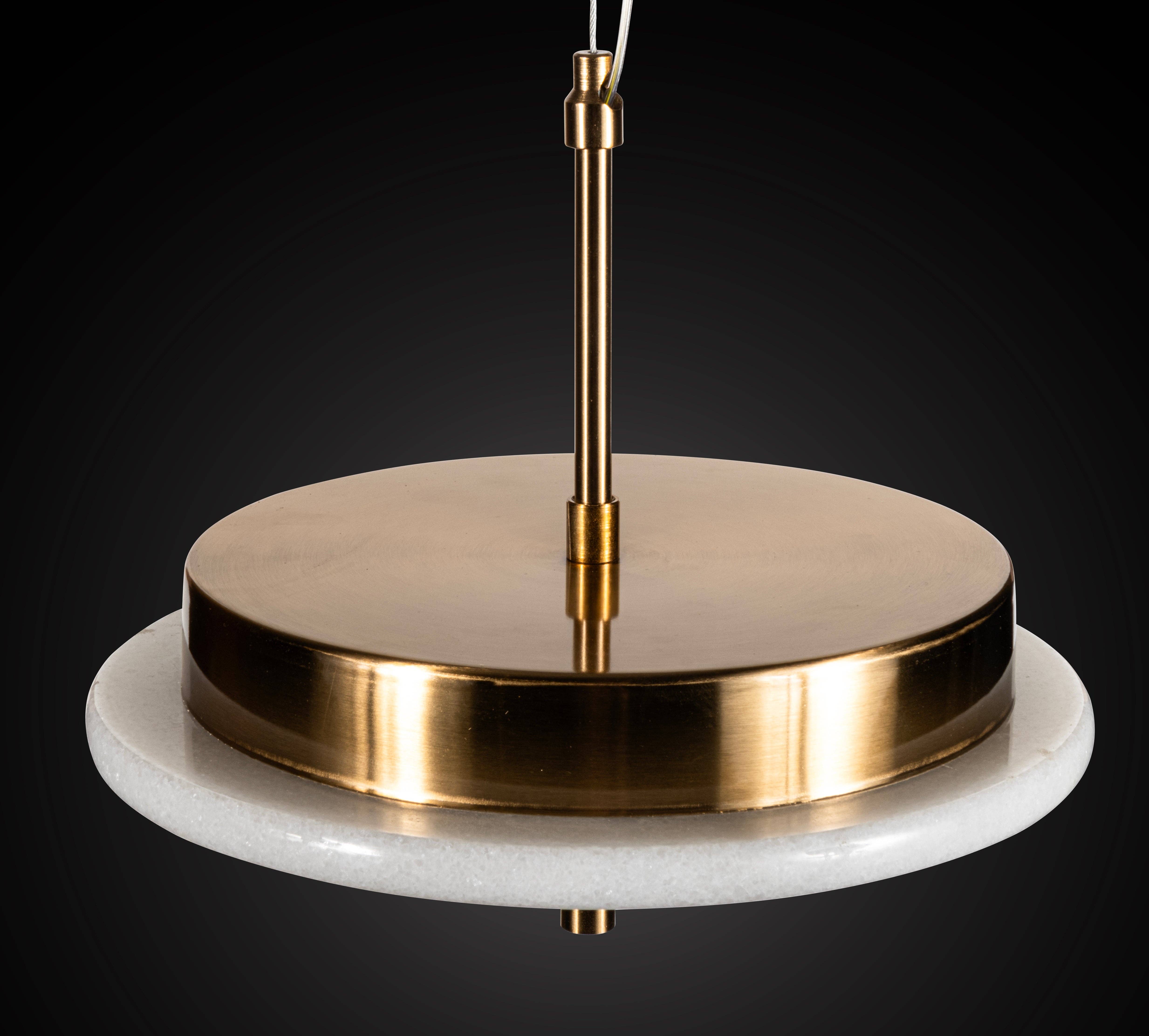 Eclipse Lighting - Wholesale Chandelier/Hanging Light - Luxury Marble LED Pendant Light for Dining Table & Kitchen Island – Custom Brass Fixture, Natural Stone Disc Chandelier, Alabaster Marble10