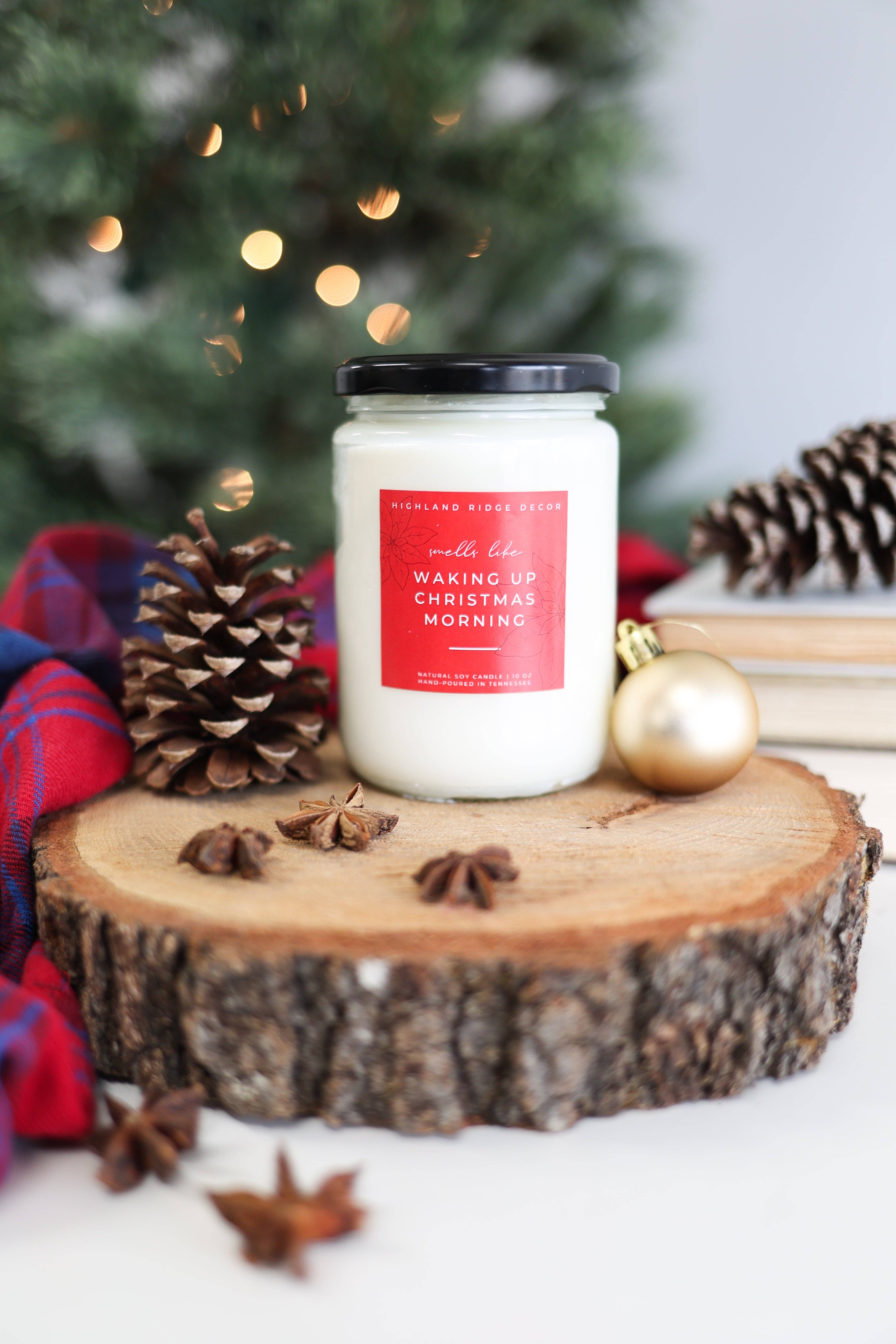 Highland Ridge  |  Handmade Home Decor - Wholesale Jar/Filled Candle - Hand-Poured Soy Candle - Warm Gingerbread "Waking Up Christmas Morning"4
